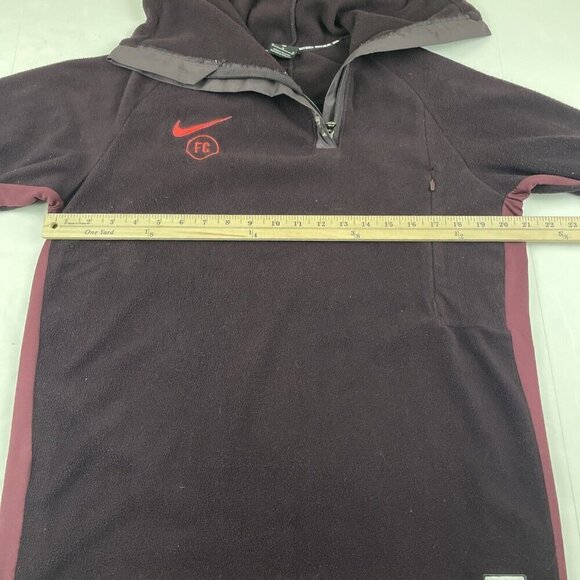 Nike FC Winter Drill Fleece Pullover Sweater Men’s M 1/4 Zip Burgundy AT6105-659 - Picture 5 of 13